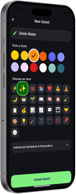 Void Walker: экран статистики или деталей привычки